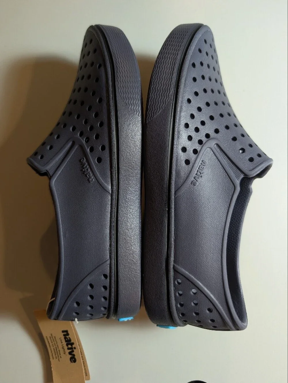Native Miles Bloom Jr 2 Slip-Ons in Charcoal Blue Gray Waterproof NWT